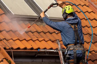 Démoussage et hydrofuge de toiture à Tréogat